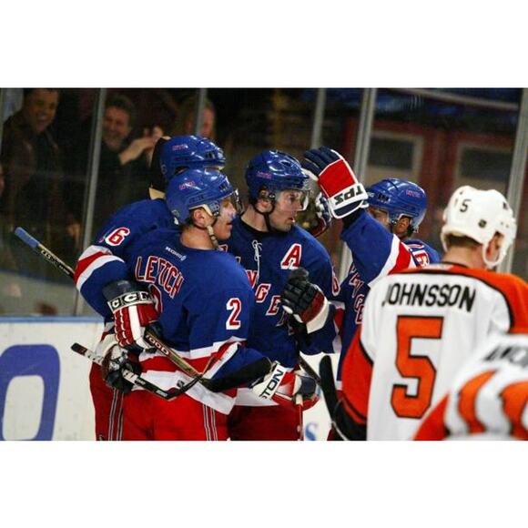 Brian LEETCH #2 New York Rangers 2000s CCM jersey XL blue NHL hockey vintage - Picture 11 of 11